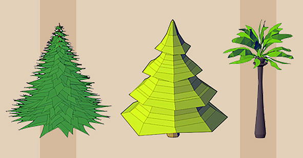 dwg درختان و گیاهان Autocad 3D
