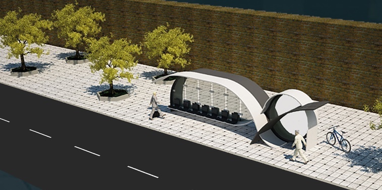 مقدمات طراحی معماری ایستگاه اتوبوس 01213
